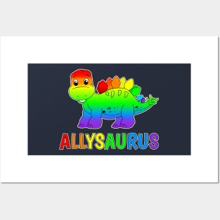 Dinosaur Stegosaurus Gay Pride Ally - LGBT Allysaurus Posters and Art